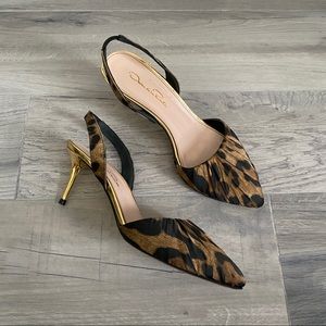 Oscar de la Renta Leopard Sandals Size 8